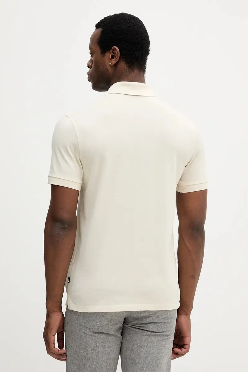 polo in cotone colore nero 50468362 Beige miniatura 3