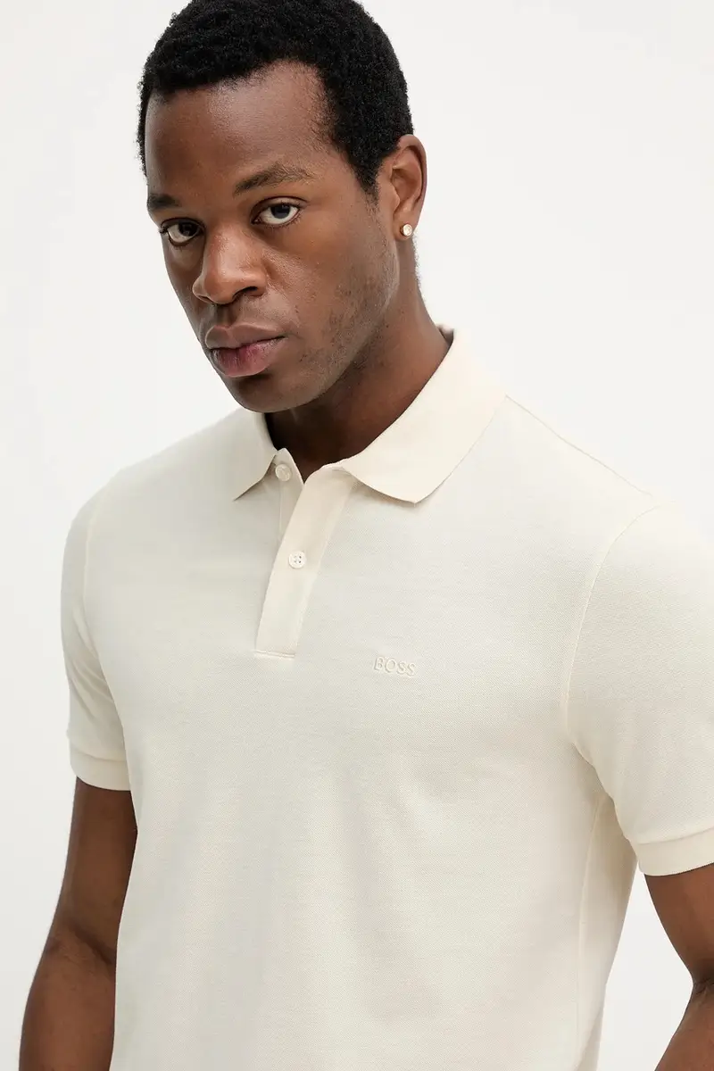 polo in cotone colore nero 50468362 Beige miniatura 4