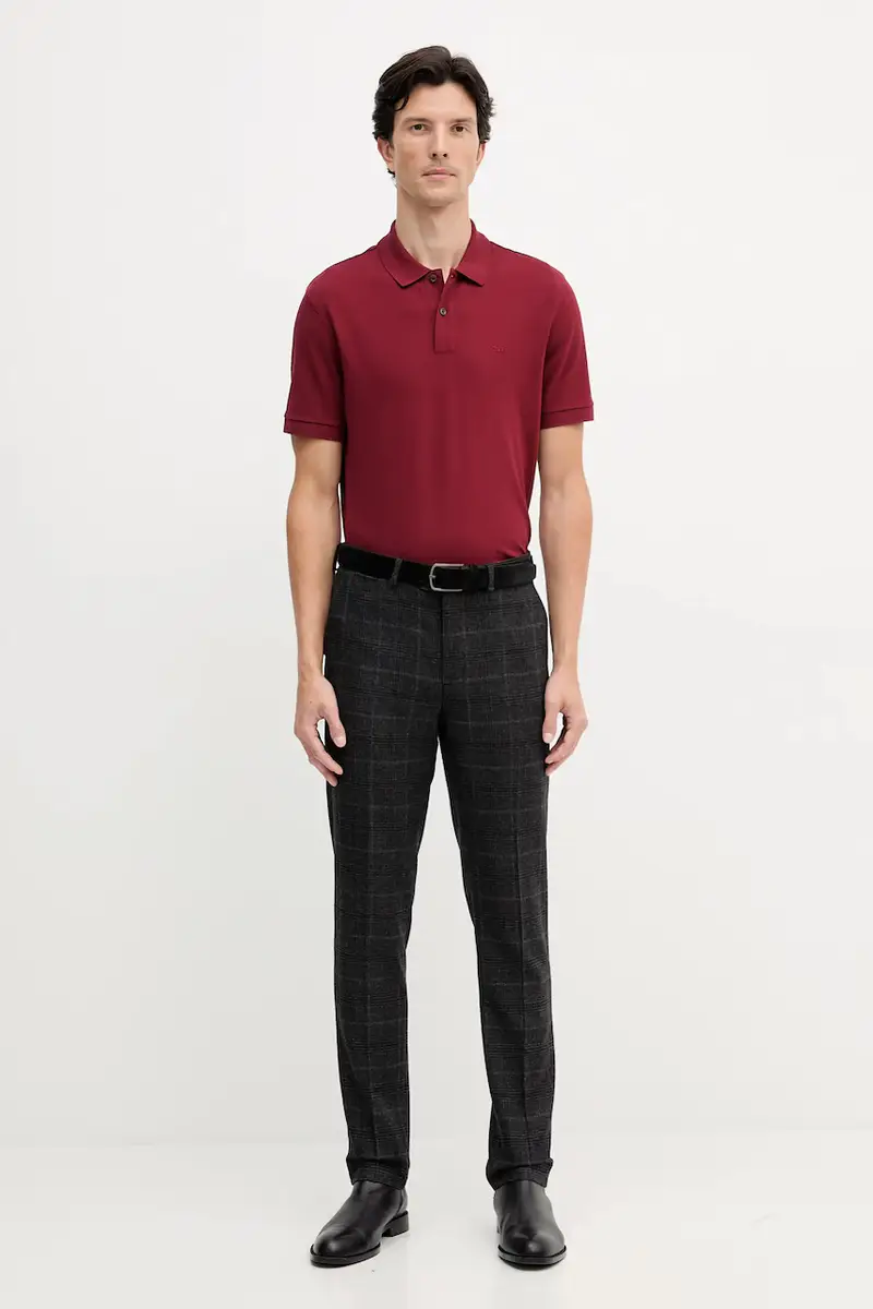 polo in cotone colore nero 50468362 Granata miniatura 2