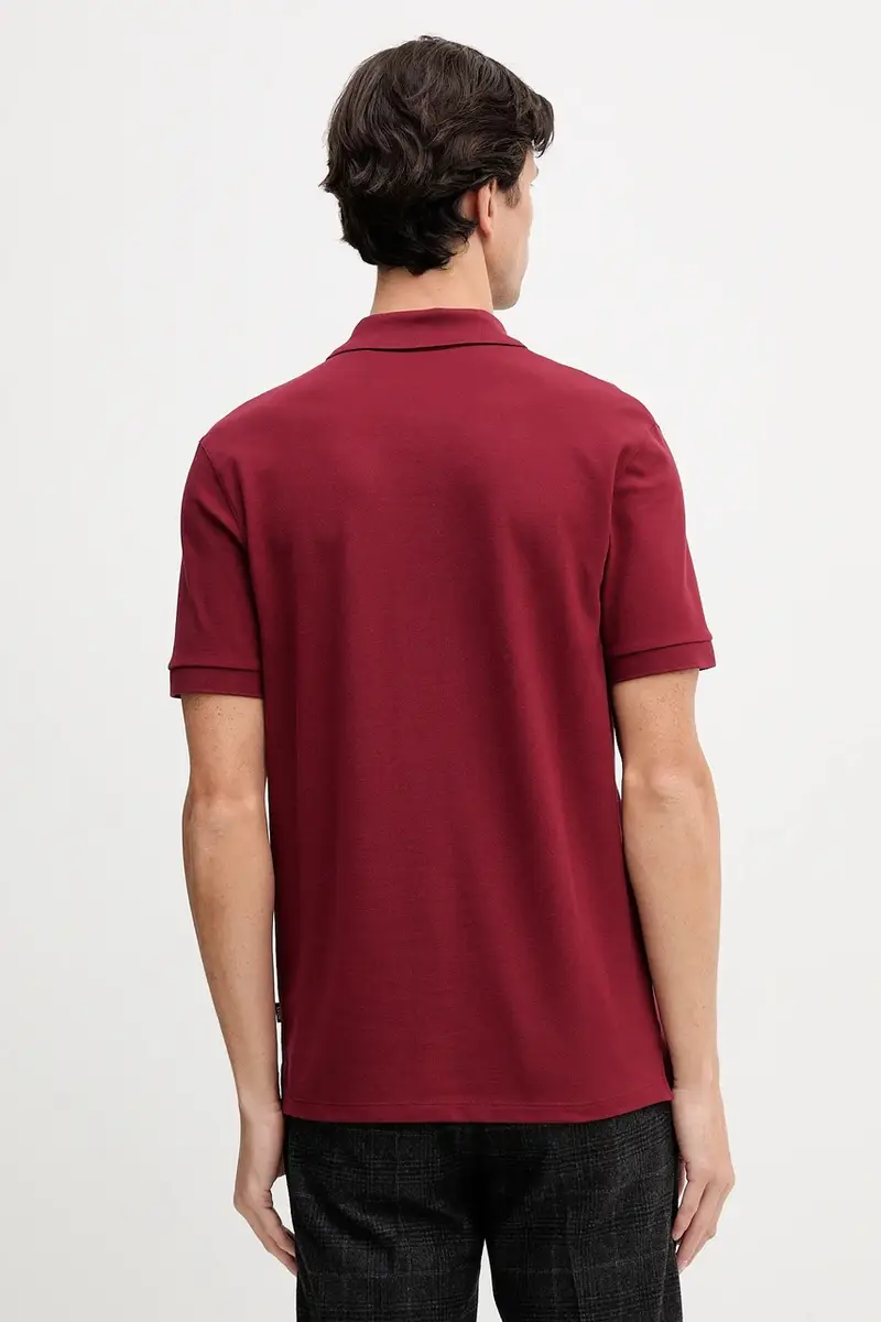 polo in cotone colore nero 50468362 Granata miniatura 3