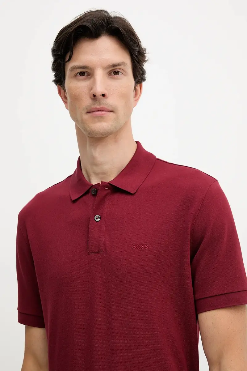 polo in cotone colore nero 50468362 Granata miniatura 4