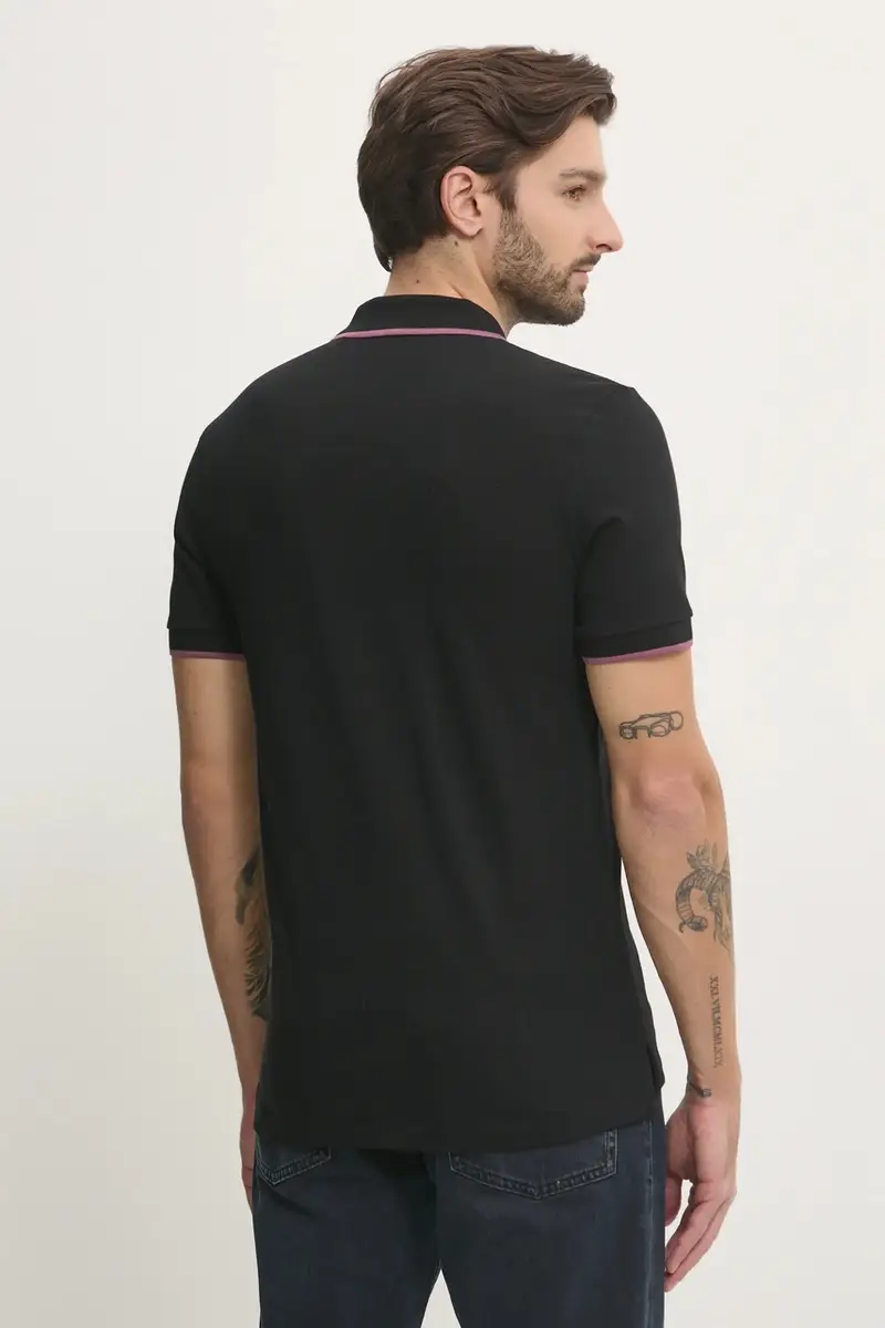 polo in cotone colore nero 50494697 miniatura 3