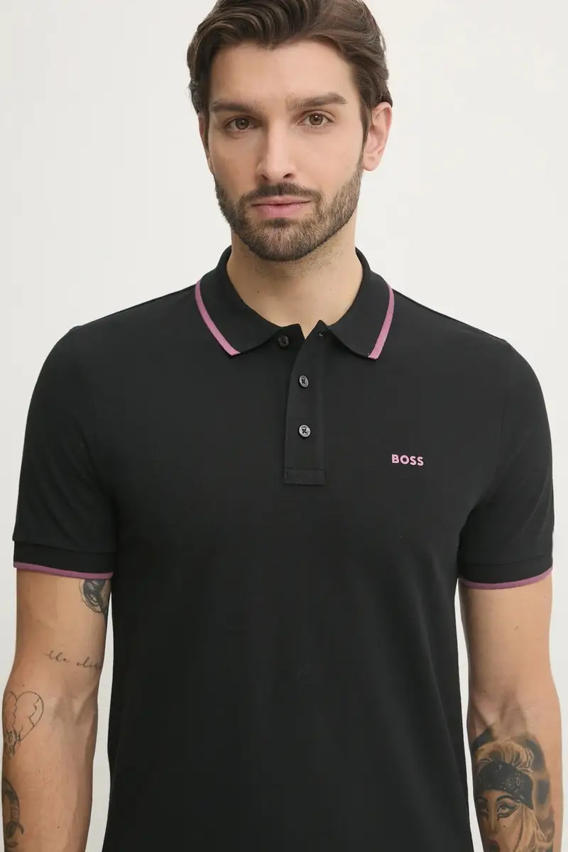 polo in cotone colore nero 50494697 miniatura 4