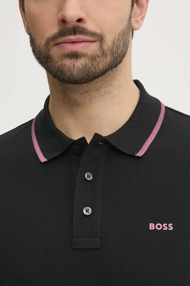 polo in cotone colore nero 50494697 miniatura 5