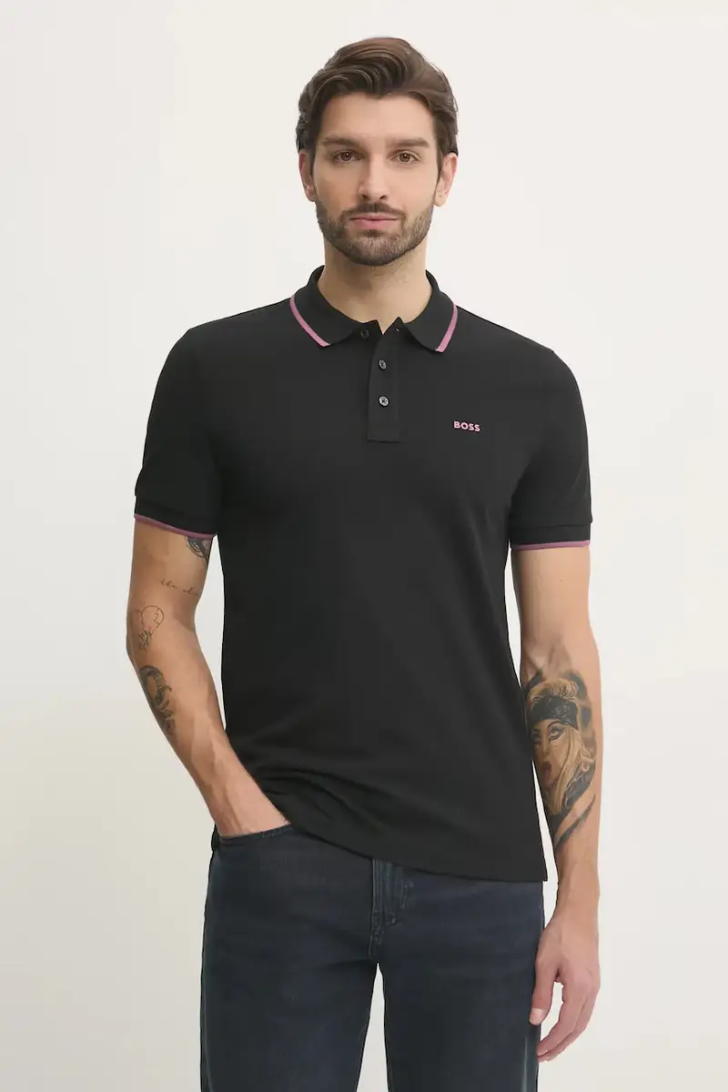 polo in cotone colore nero 50494697