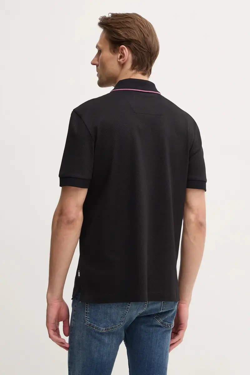 polo in cotone colore nero 50532612 miniatura 3