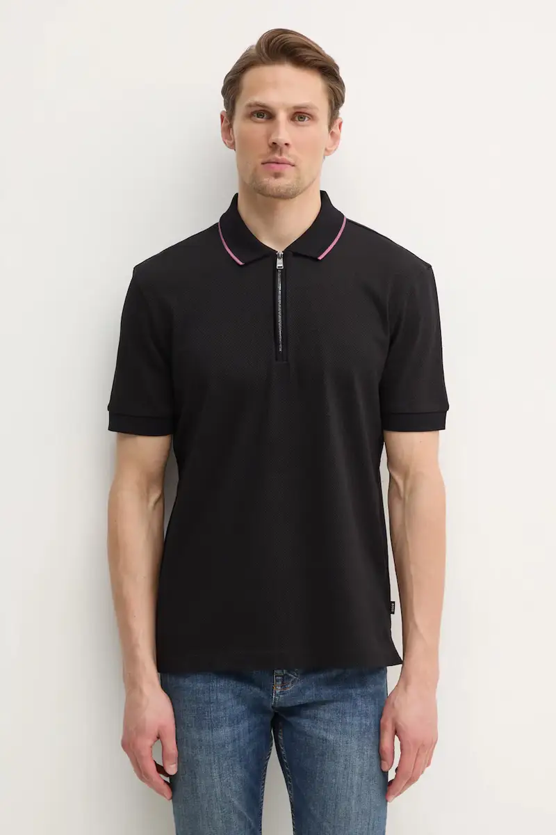 polo in cotone colore nero 50532612