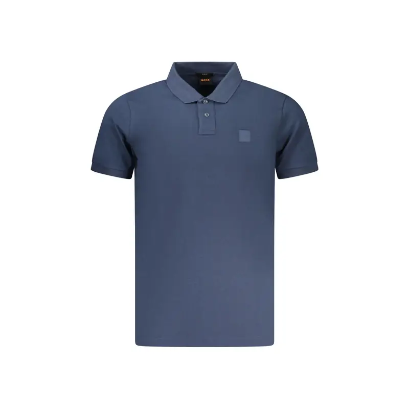 Polo Maniche Corte Uomo Blu Ricamo