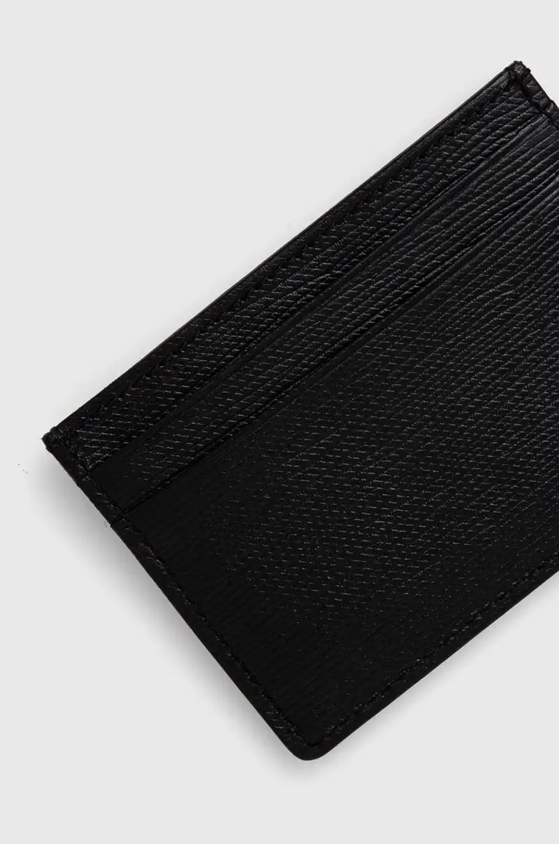 portacarte in pelle colore nero miniatura 2