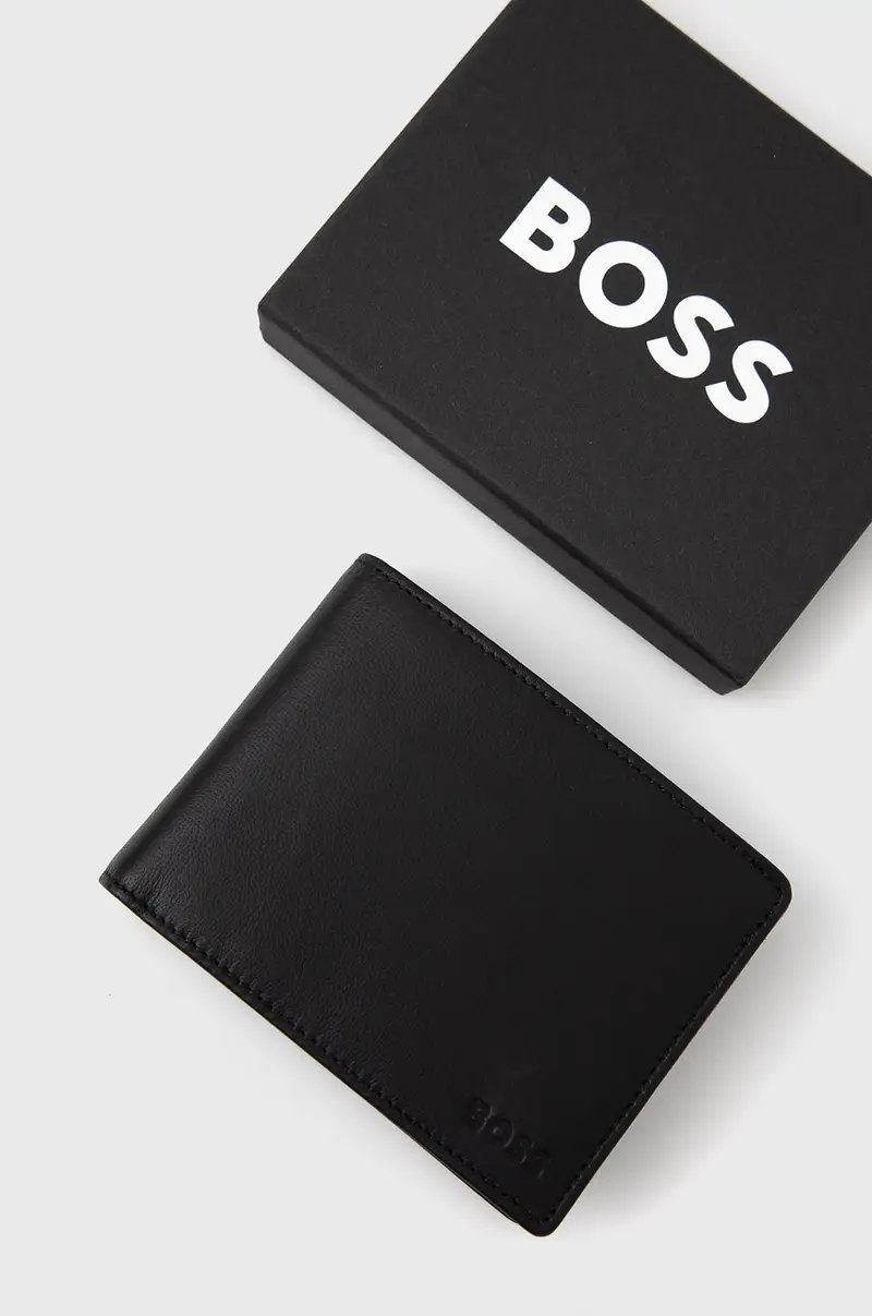 portafoglio in pelle uomo Nero miniatura 5