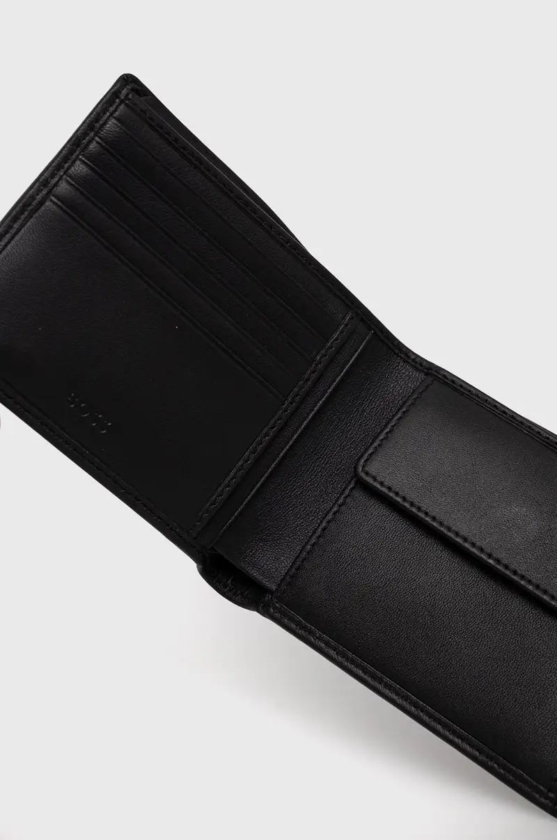 portafoglio in pelle uomo Nero miniatura 3