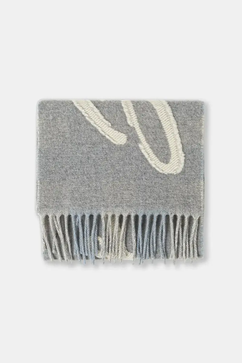 scialle con lana colore grigio 50558654 miniatura 2