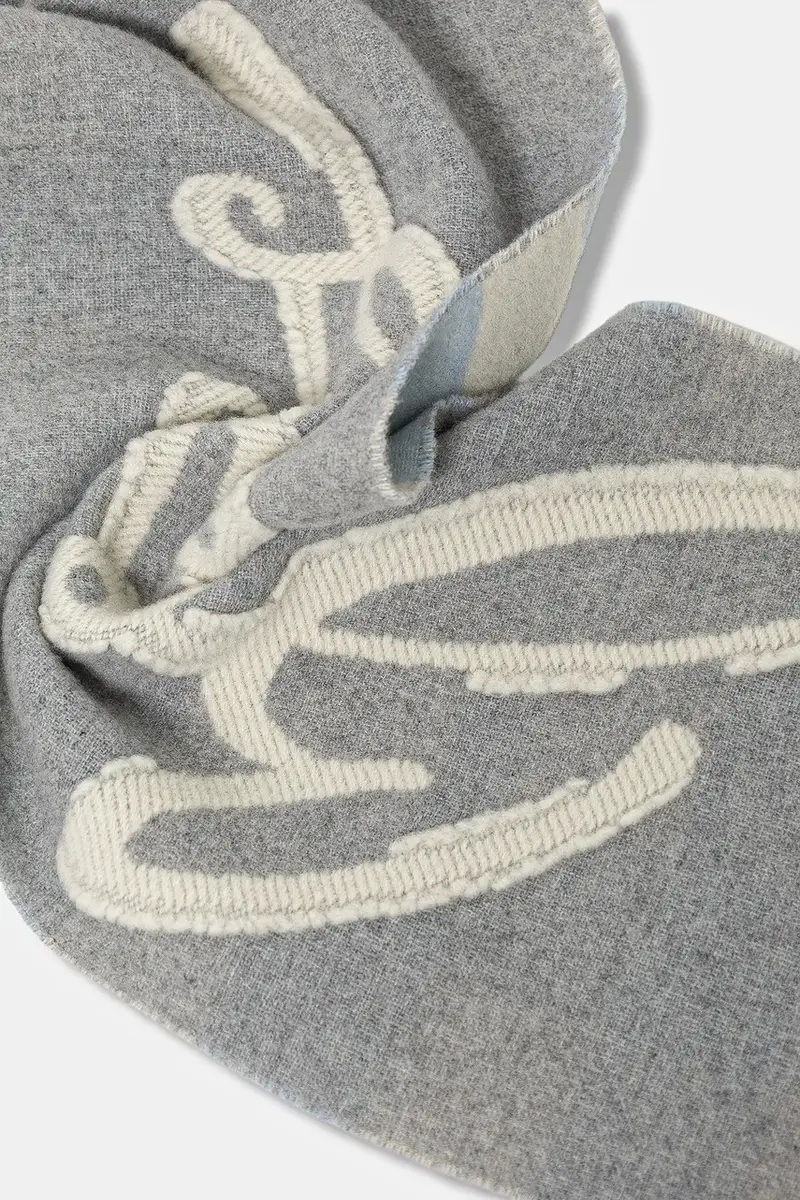 scialle con lana colore grigio 50558654 miniatura 3