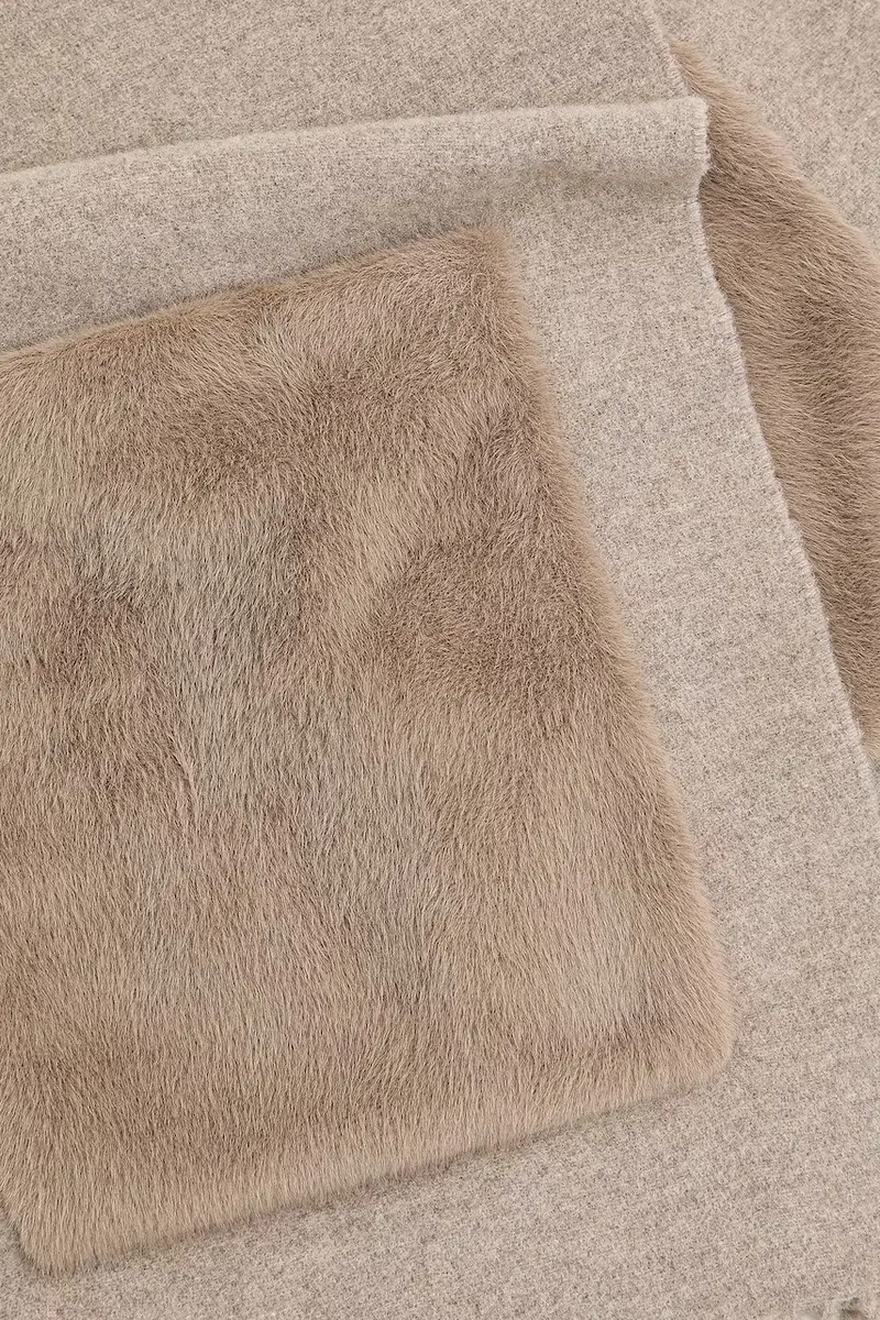 scialle con lana colore marrone 50552112 miniatura 3