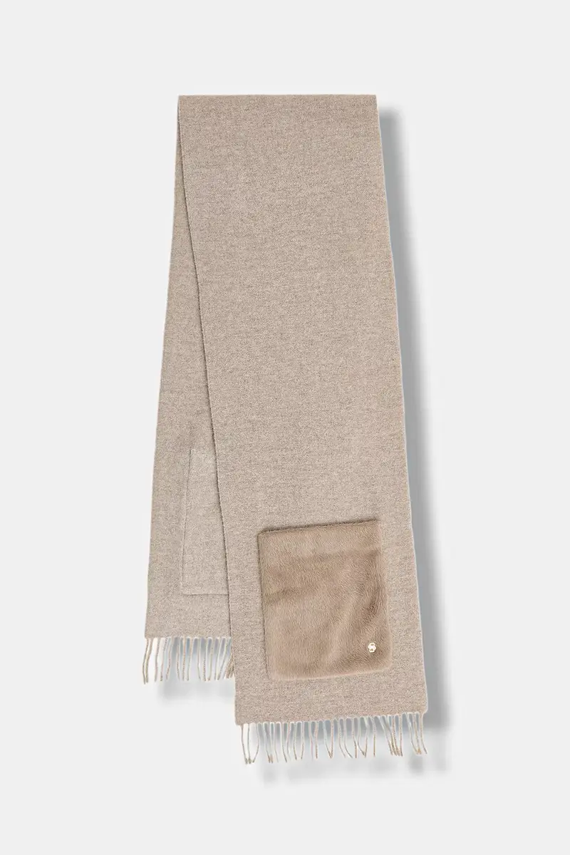 scialle con lana colore marrone 50552112