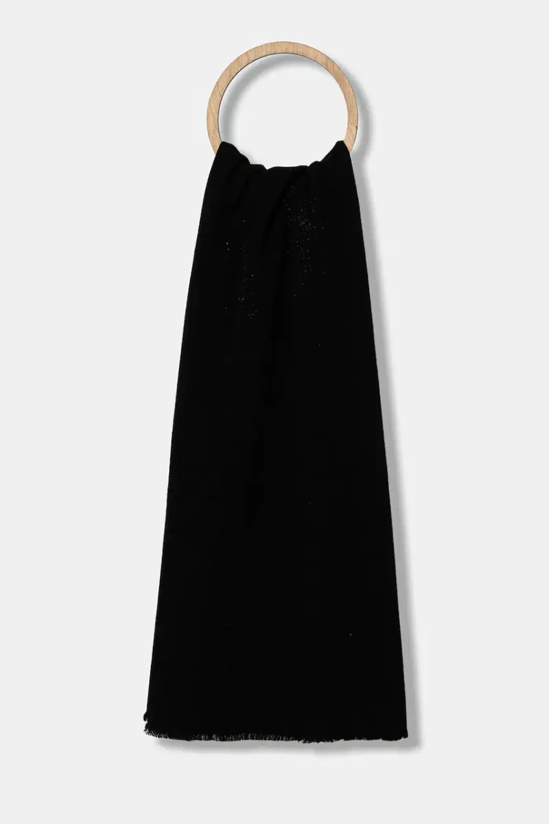 scialle con lana colore nero 50558638