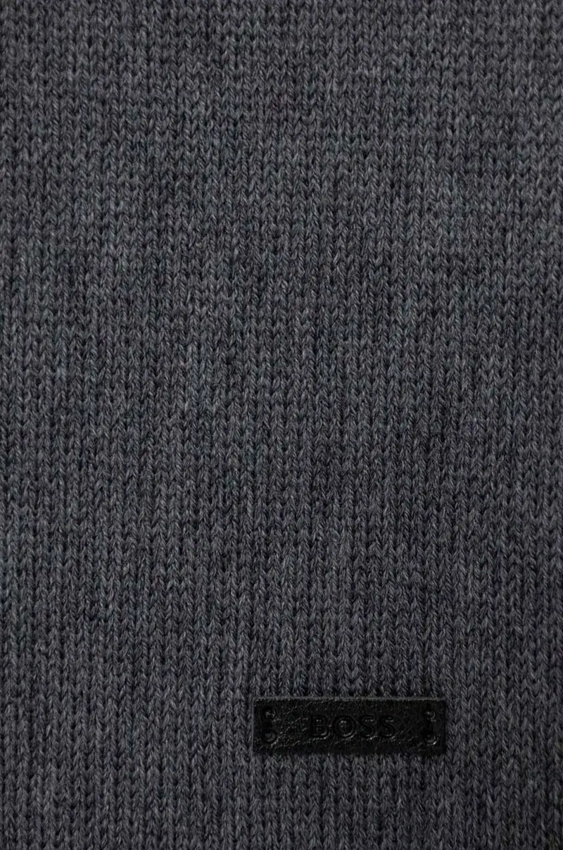 sciarpa in lana colore grigio miniatura 2