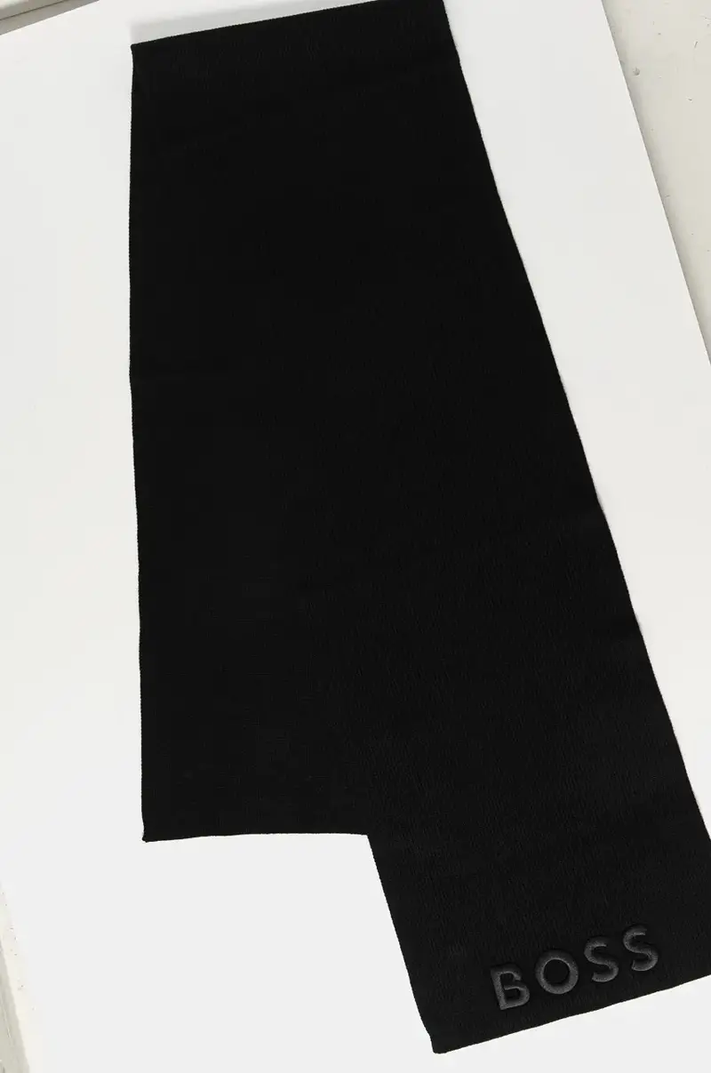 sciarpa in lana colore nero miniatura 2