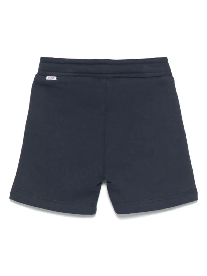 Boss shorts blu navy neonato in cotone mini logo sul fondo miniatura 2