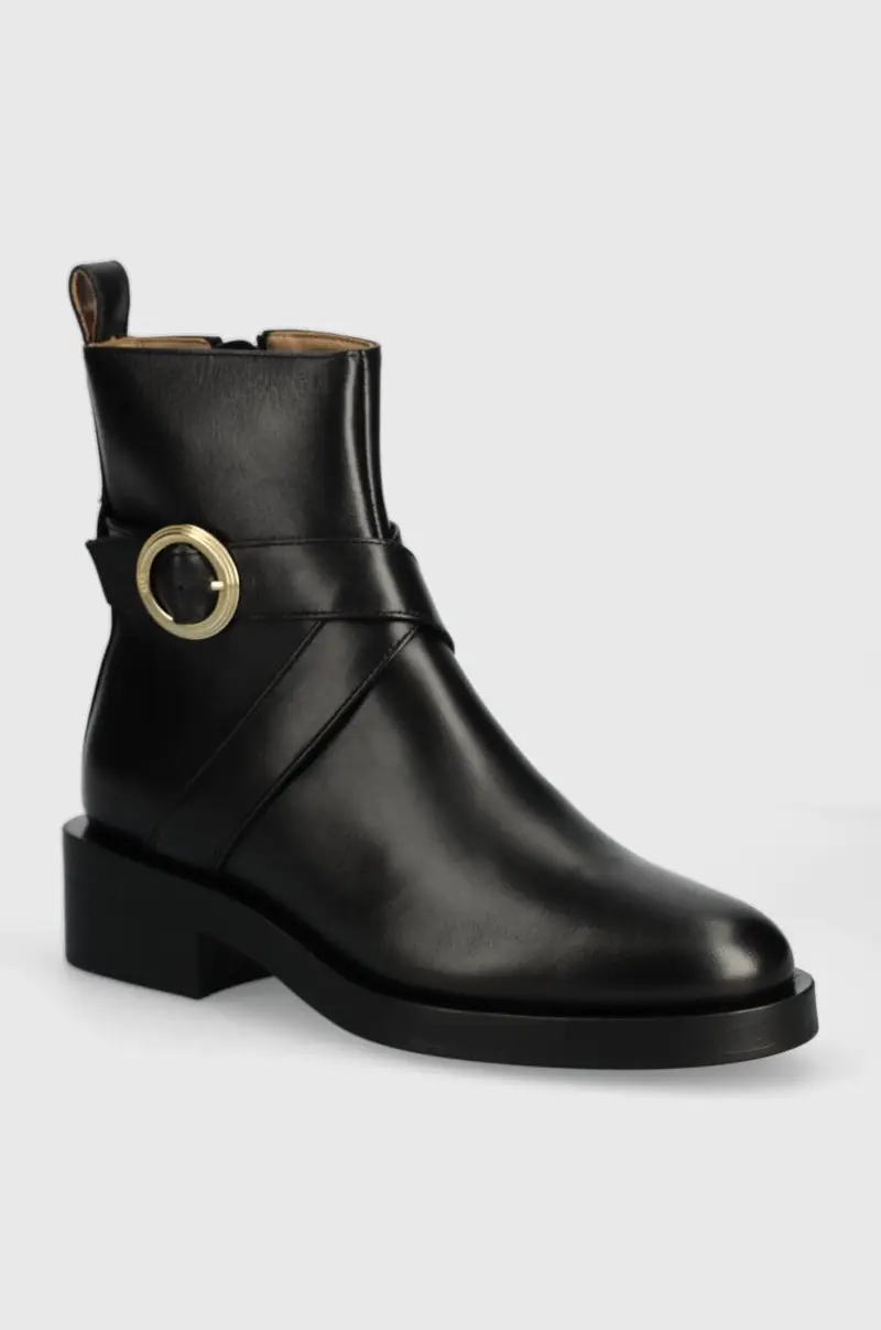 stivaletti alla caviglia in pelle Iryna donna colore nero 50523457