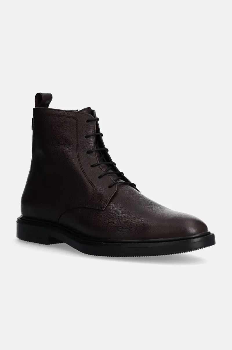 stivaletti brogue in pelle Larry uomo colore marrone 50529154