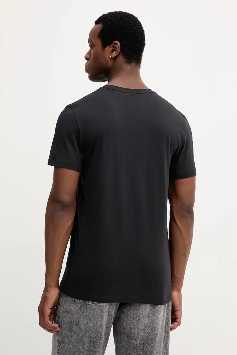 t-shirt da spiaggia in cotone colore blu navy Nero miniatura 3