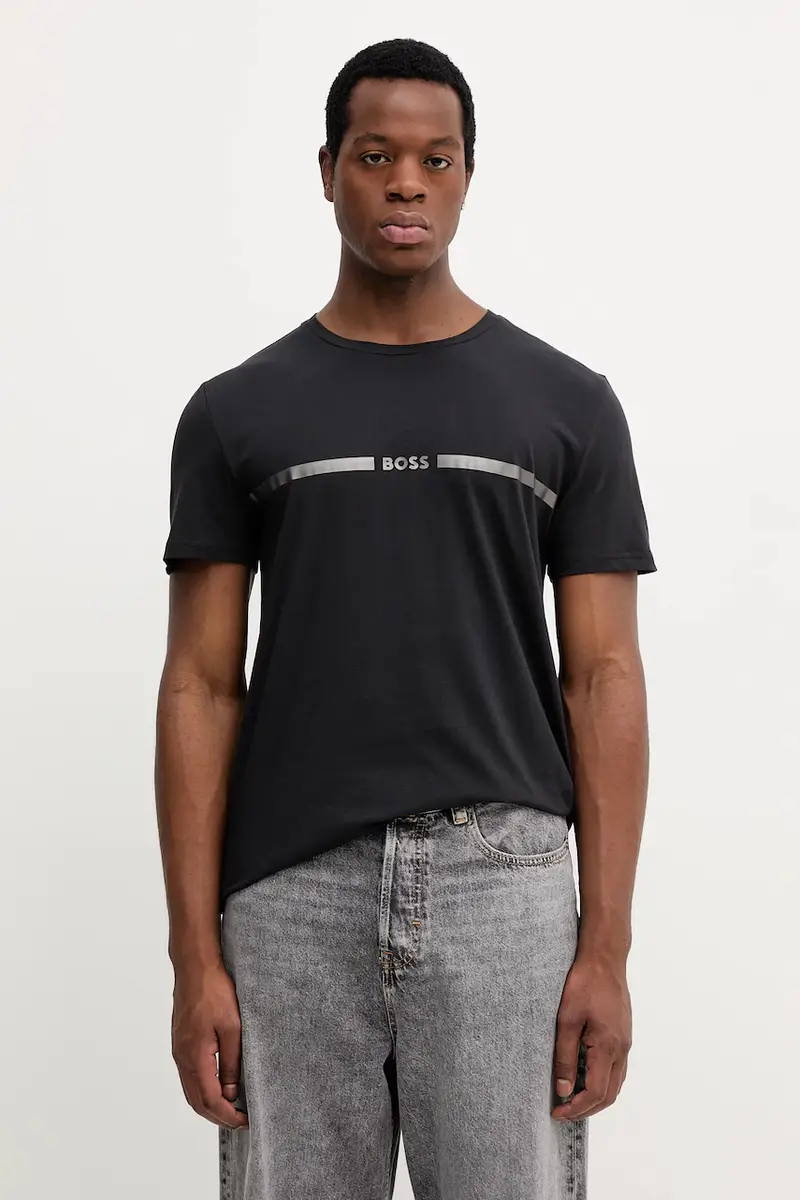 t-shirt da spiaggia in cotone colore blu navy Nero