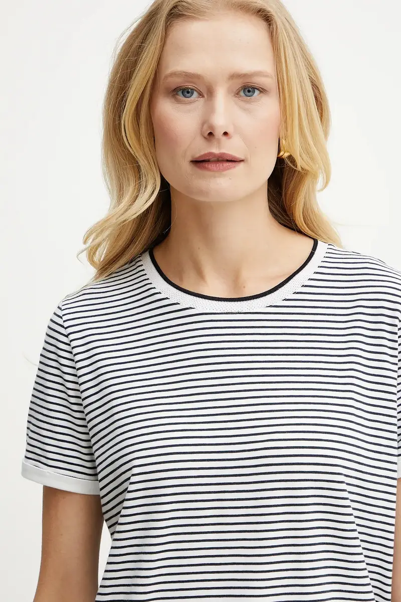 Boss T-shirt Donna Bianco 3301614 miniatura 4