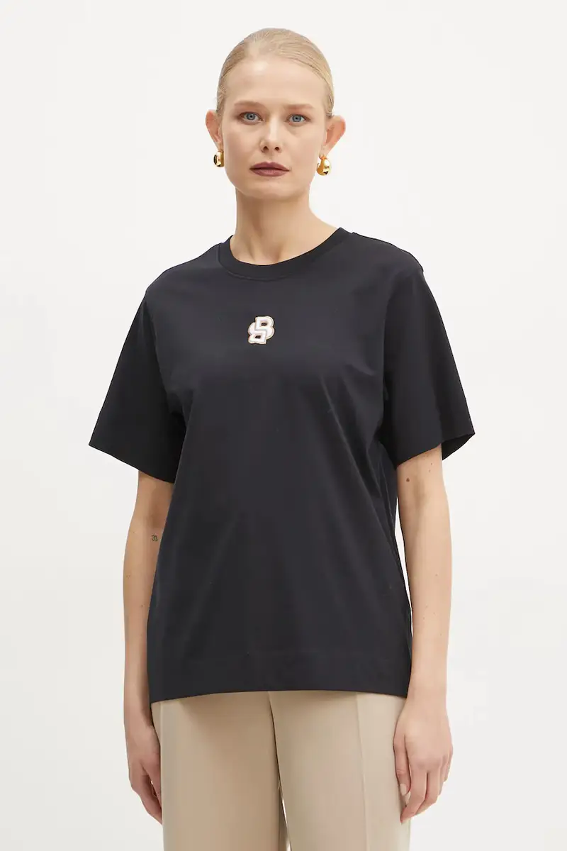 t-shirt in cotone donna colore beige 50526205 Nero