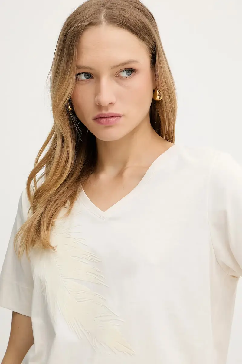 Boss T-shirt Donna Beige 3123099 miniatura 4