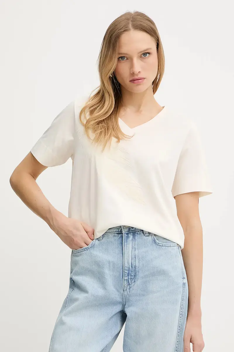 Boss T-shirt Donna Beige 3123099