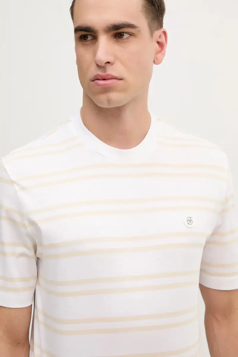 Boss T-shirt Uomo Beige 3300617 miniatura 4