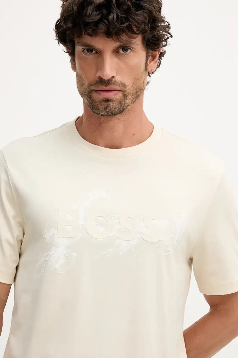 Boss T-shirt Uomo Beige 3573944 miniatura 4