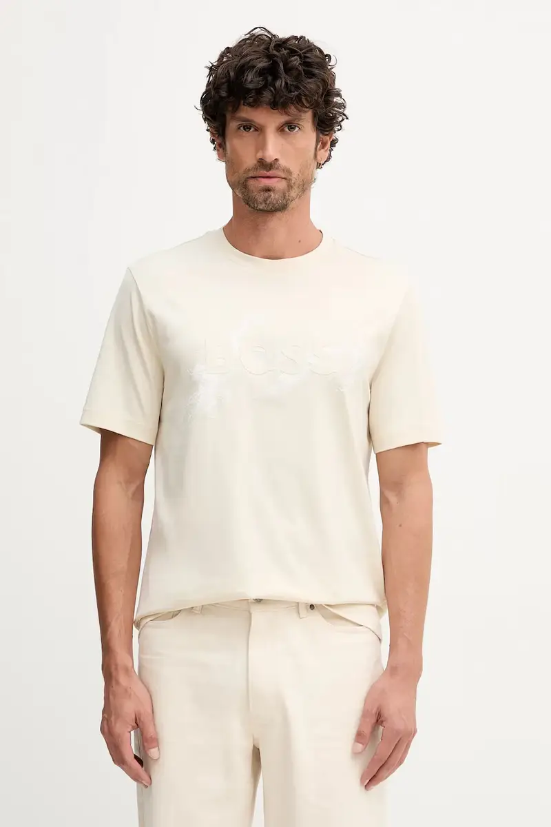 Boss T-shirt Uomo Beige 3573944