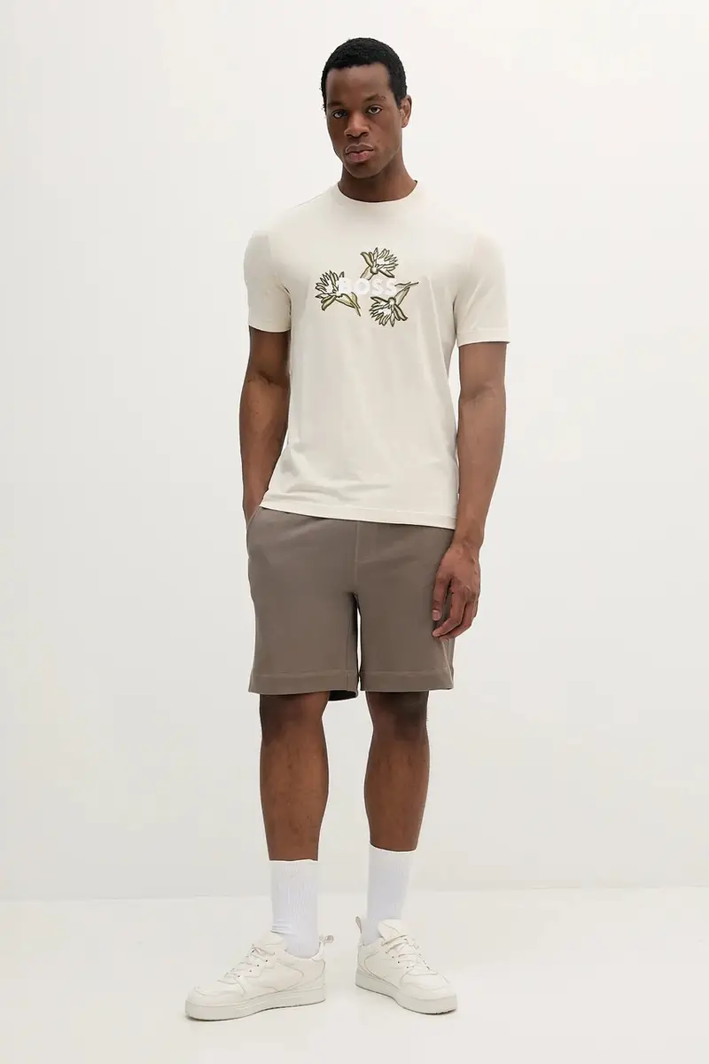 Boss T-shirt Uomo Beige 3121404 miniatura 2