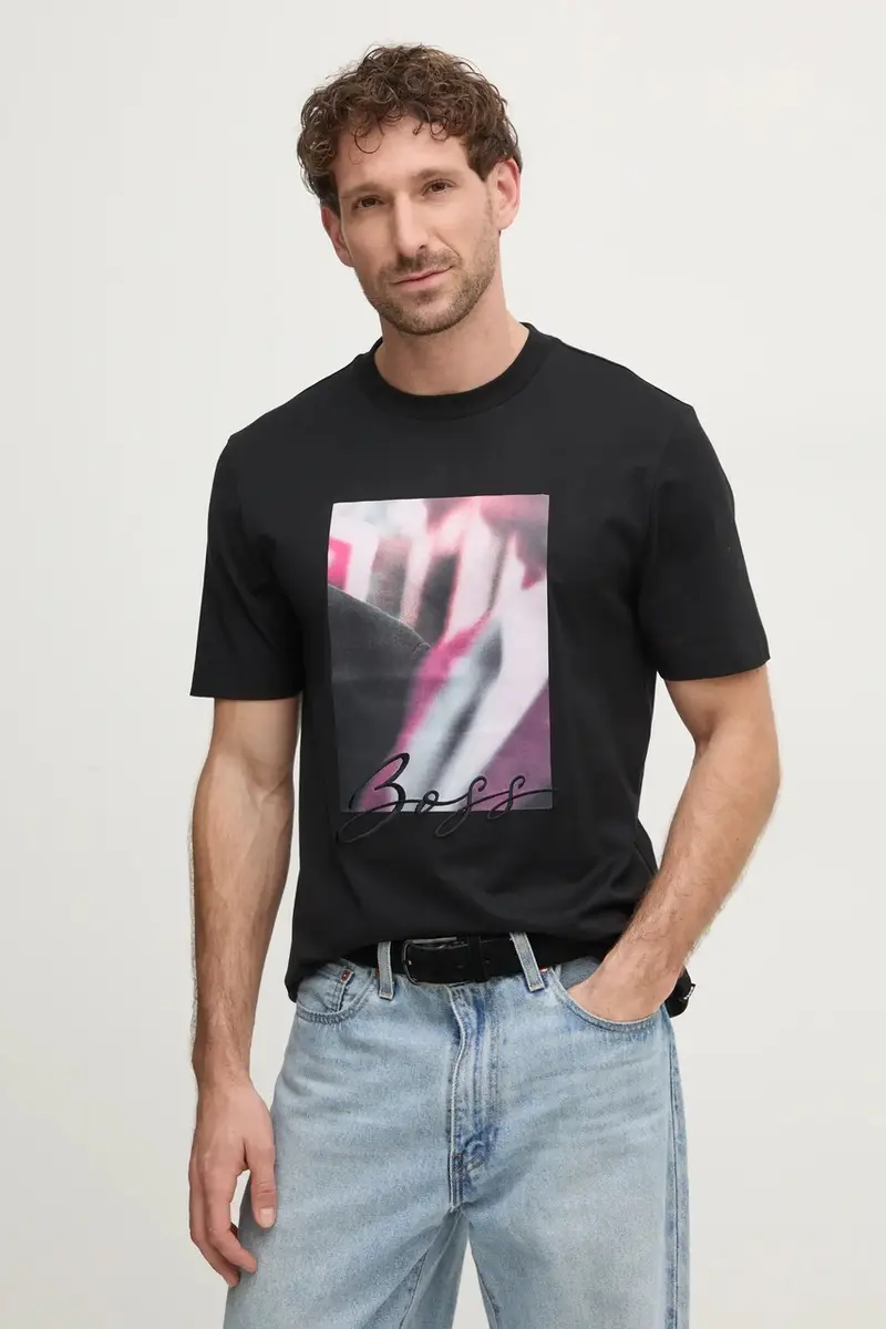 Boss T-shirt Uomo Nero 3327262 miniatura 4
