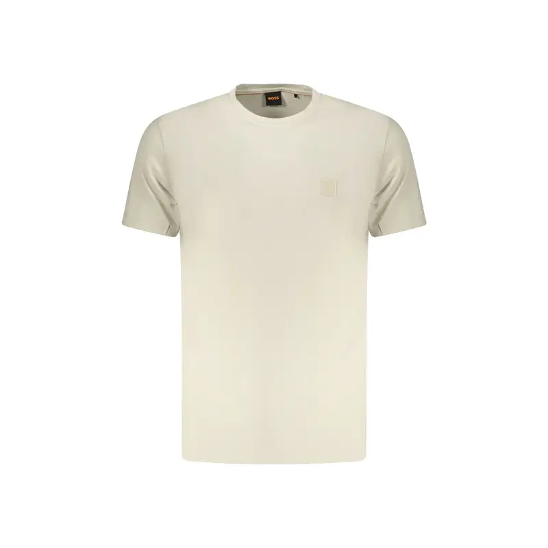 T-Shirt Maniche Corte Uomo Beige Ricamo