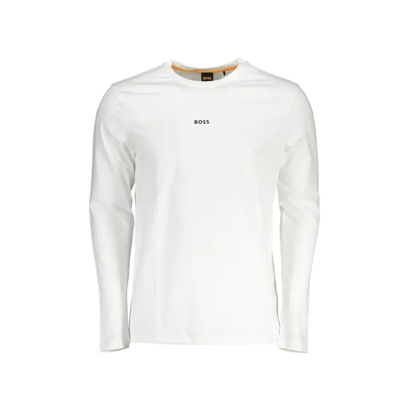 T-Shirt Maniche Lunghe Uomo Bianca Logo Bianco