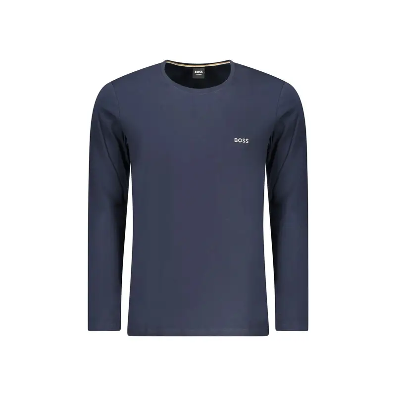 T-Shirt Maniche Lunghe Uomo Blu Ricamo