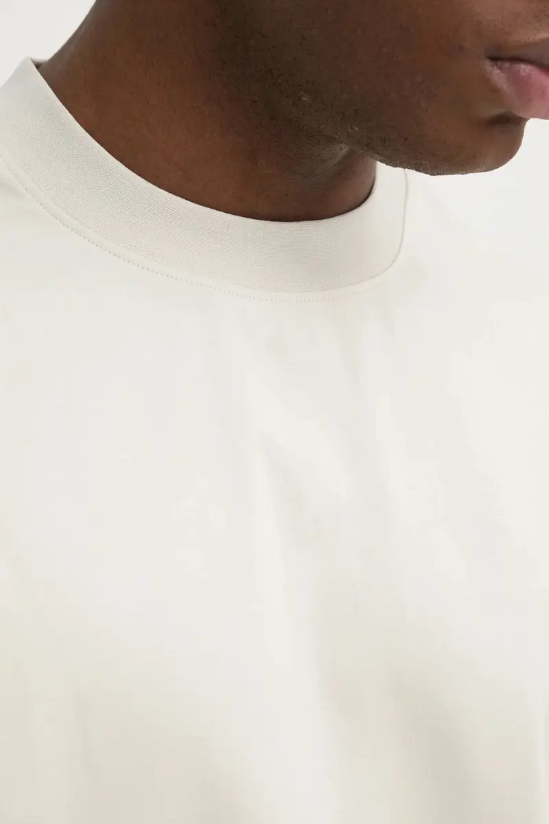 top a maniche lunghe in cotone colore beige 50531331 miniatura 5