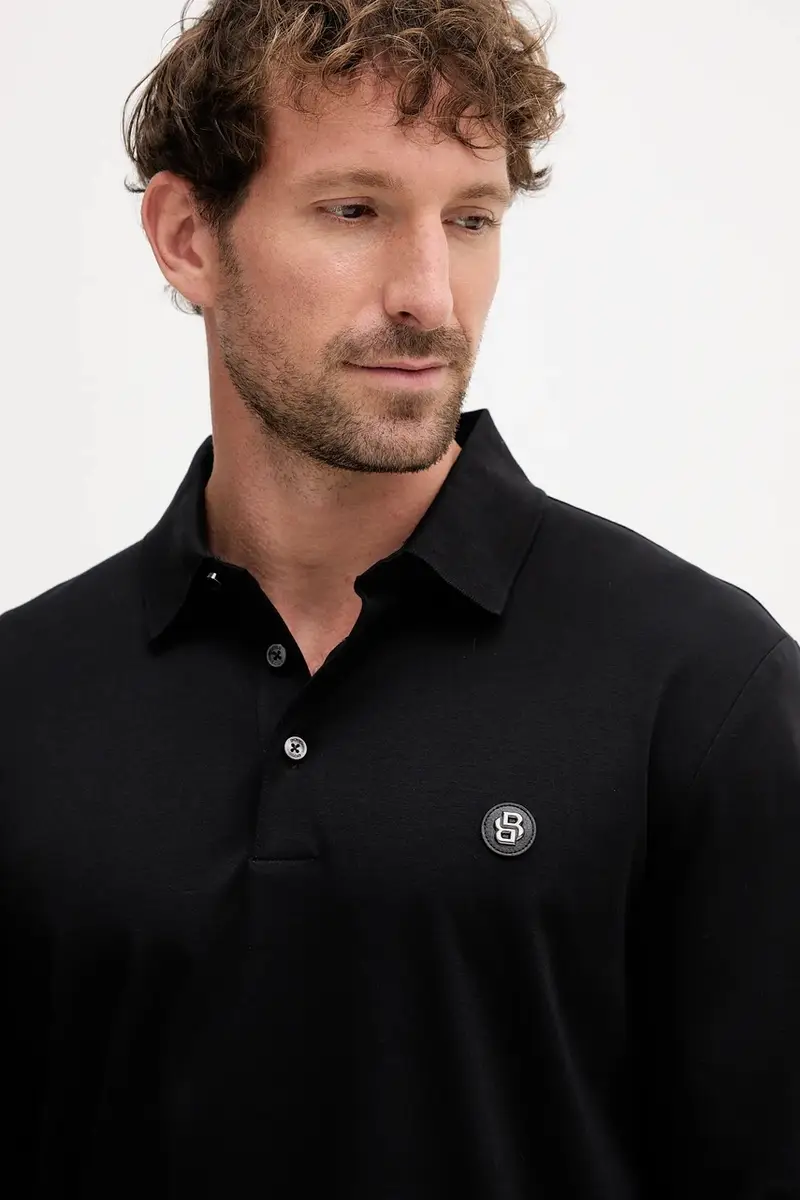 top a maniche lunghe in cotone colore blu navy 50523917 Nero miniatura 4