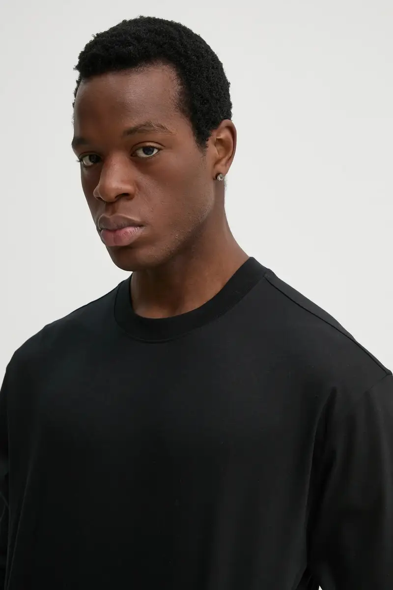 top a maniche lunghe in cotone colore nero 50531331 miniatura 4