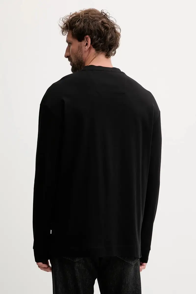 top a maniche lunghe in cotone colore nero 50557846 miniatura 3