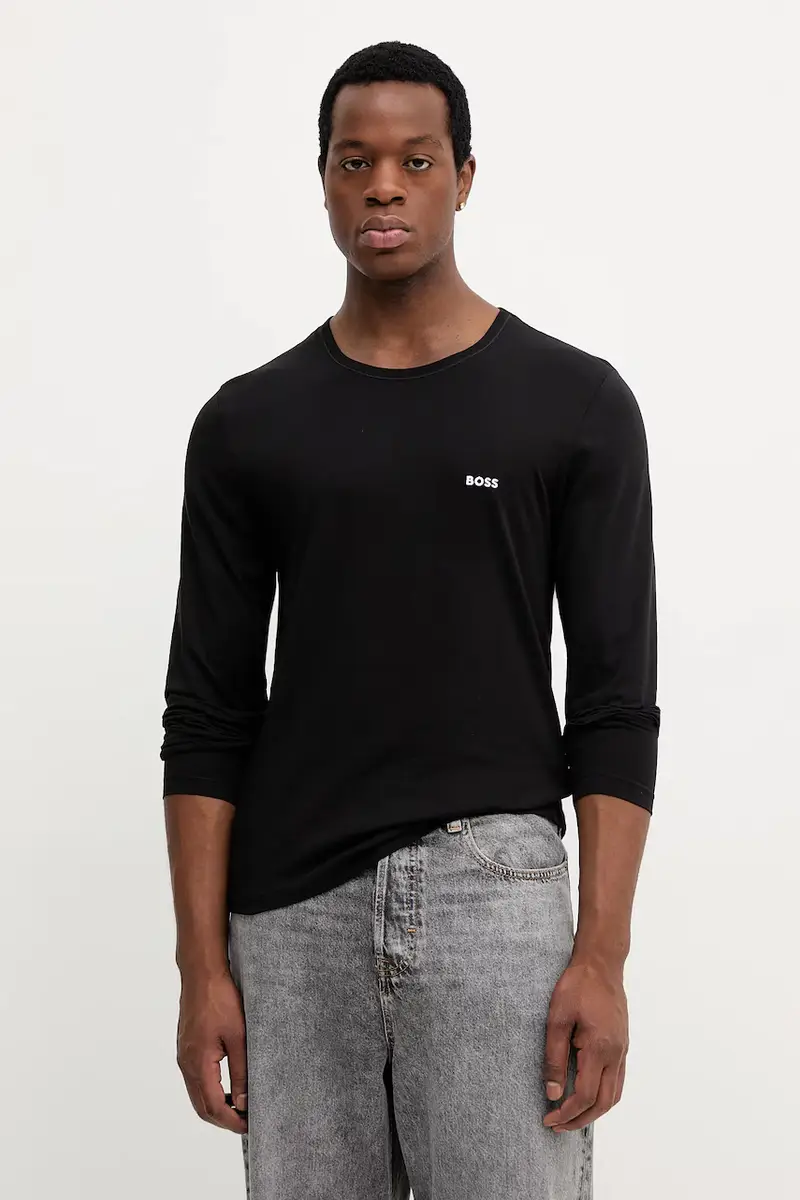 top a maniche lunghe in cotone pacco da 3 colore grigio 50492321 miniatura 2