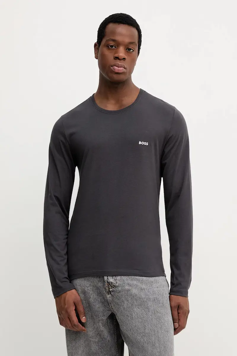 top a maniche lunghe in cotone pacco da 3 colore grigio 50492321