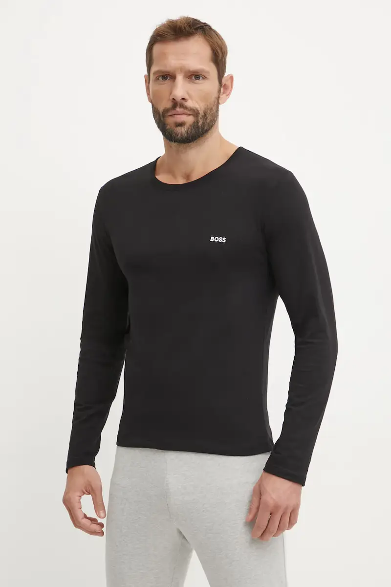 top a maniche lunghe in cotone pacco da 3 colore nero 50492321