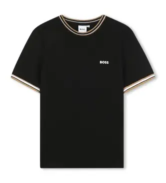 unisex per bambino J52368 Maglietta con design nero (4años= 102cm), Casual, Cotone, Manica corta, moda per bambini