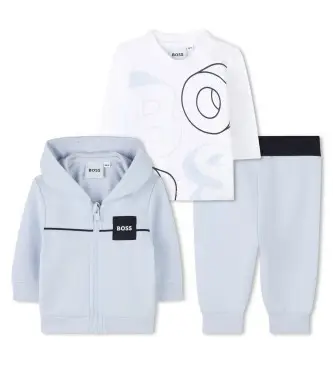 unisex per bambino J52527 Set da 3 pezzi, marchio blu (3meses= 60cm), Casual, Cotone, Manica lunga, moda per bambini