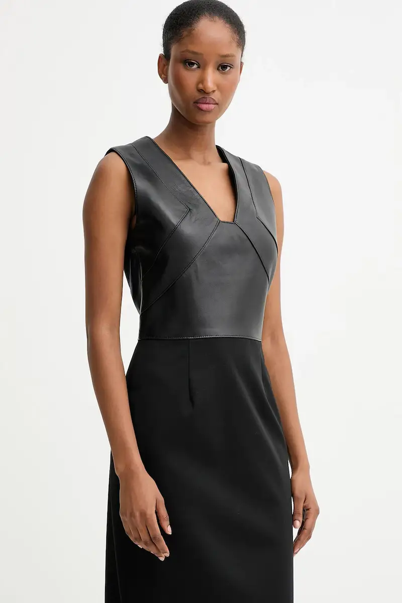 vestito con aggiunta di lana colore nero 50543504 miniatura 4