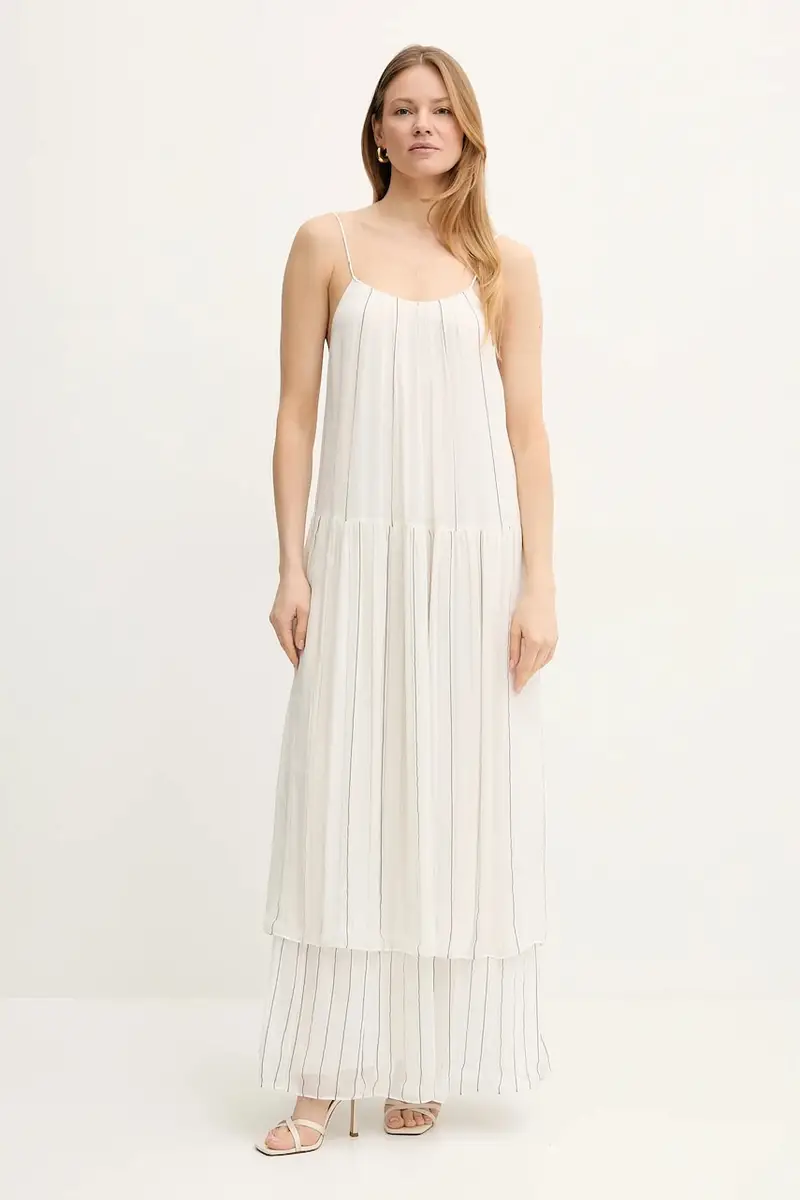 vestito con aggiunta di seta colore beige 50535154